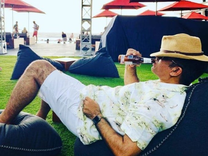 Deepak Dhar while enjoying beer