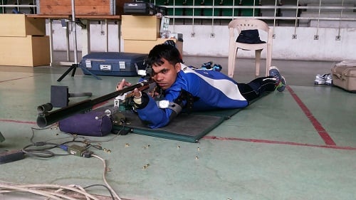 Deepak Kumar during his shooting practice session