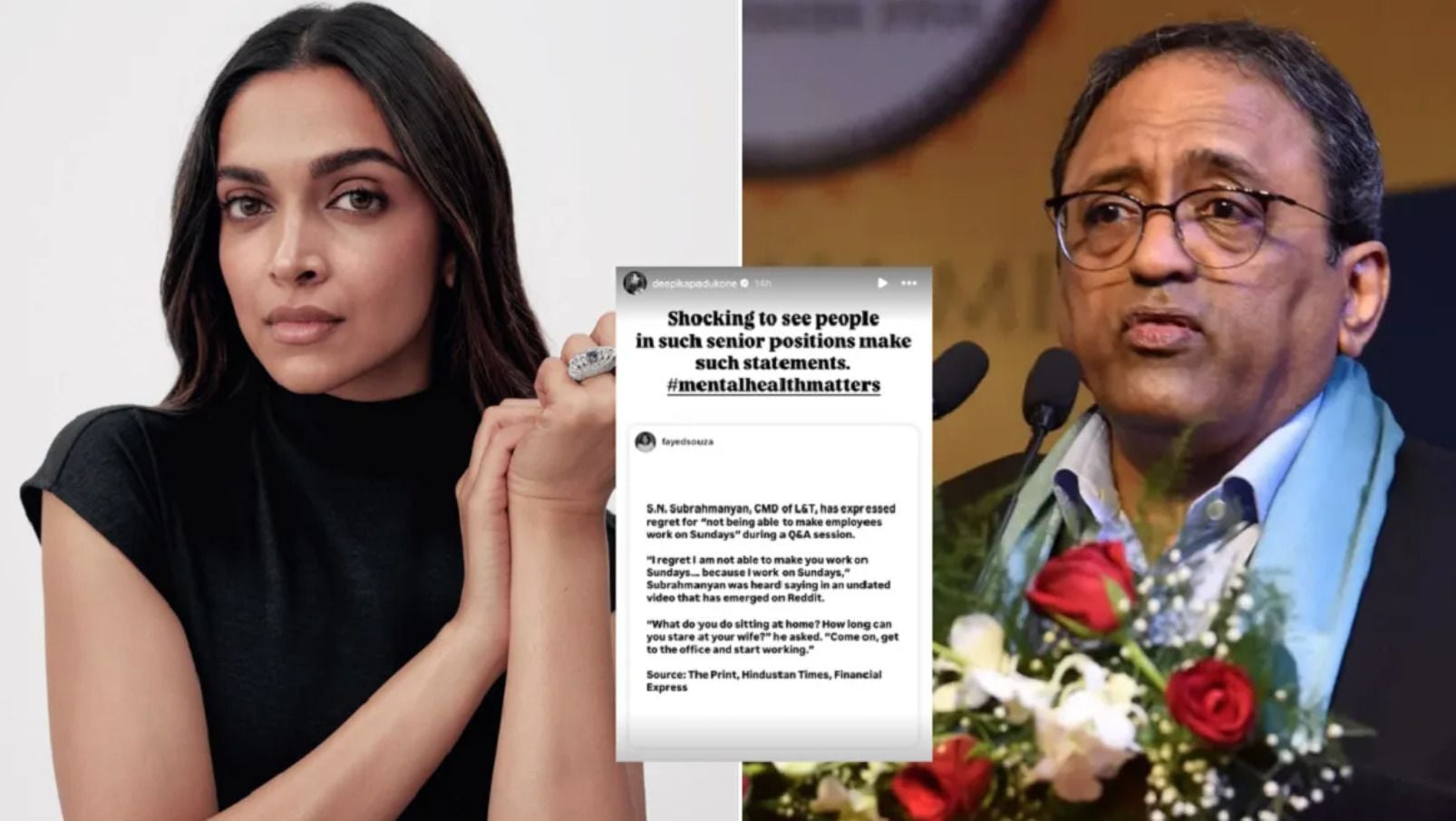 Deepika Padukone slammed S N Subrahmanyan for the 90-hour workweek comment