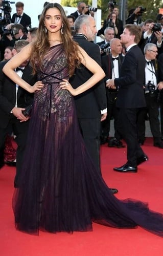 Deepika Padukone wearing a gown designed by Georgina Chapman
