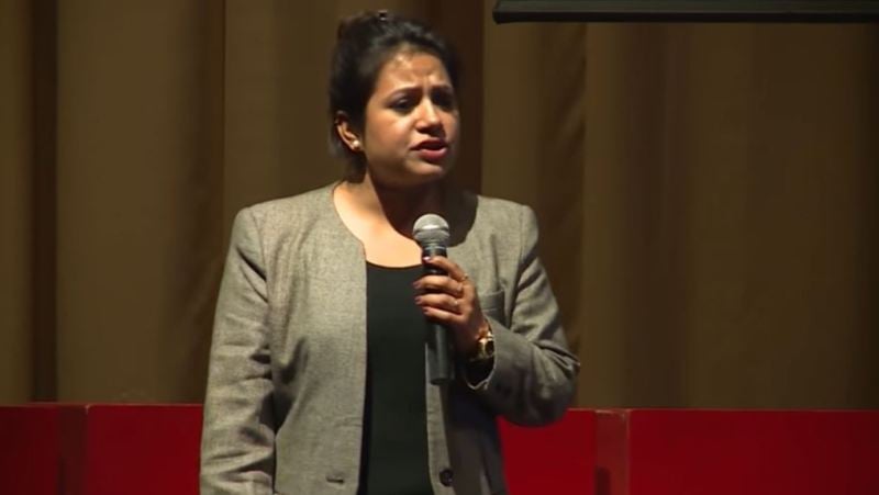 Deepika Narayan Bhardwaj while speaking on a public platform
