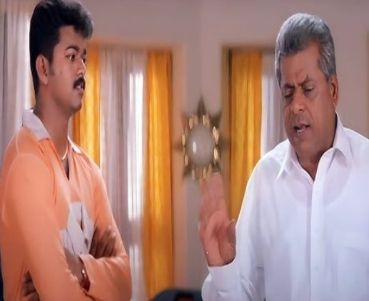 Delhi Ganesh with Vijay in a still from the film Thamizhan