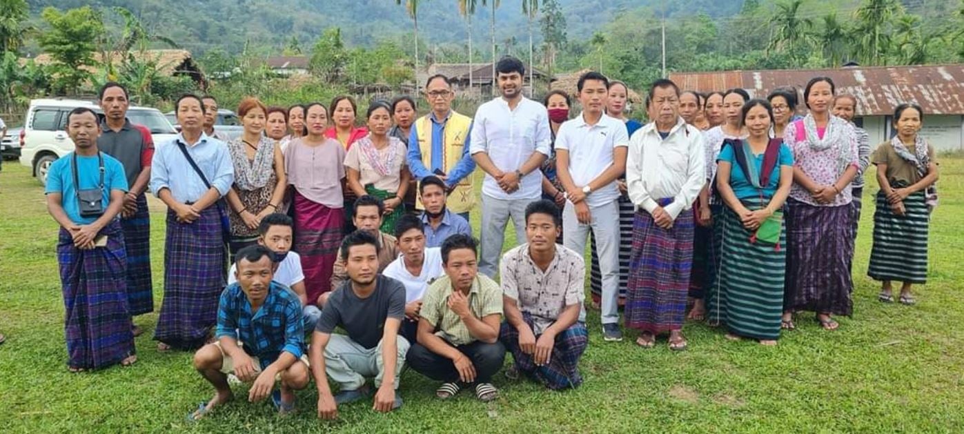 Devansh Yadav during a drug de-addiction campaign in a village in Changlang