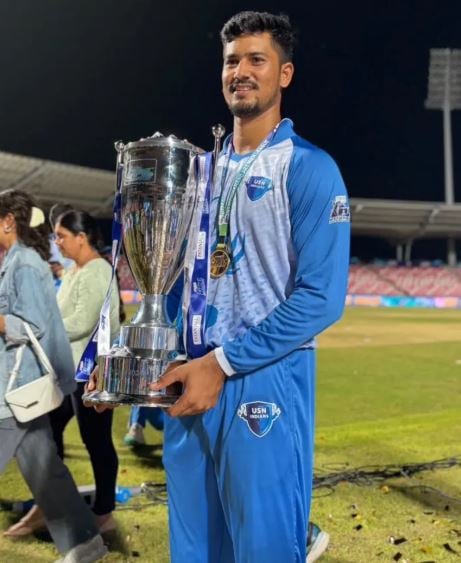 Devendra Singh Bora after winning the Uttarakhand Premier League