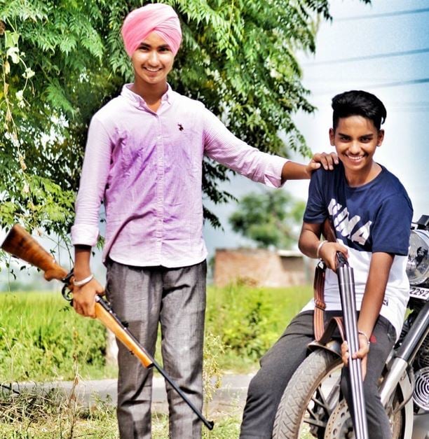 Devendra Singh Dhillon with a friend during their teenage days