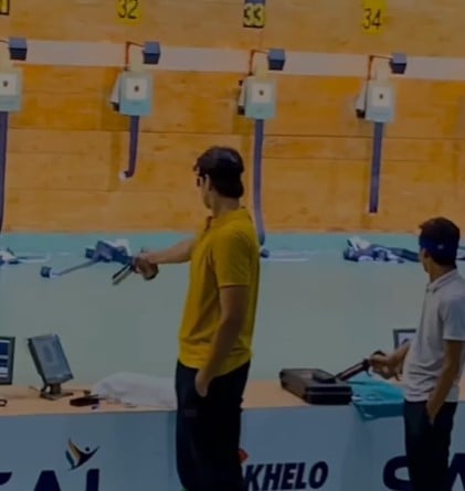 Devkaran Sharma during a shooting competition