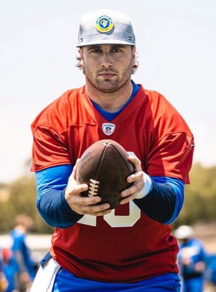 Devlin Hodges playing for the Los Angeles Rams