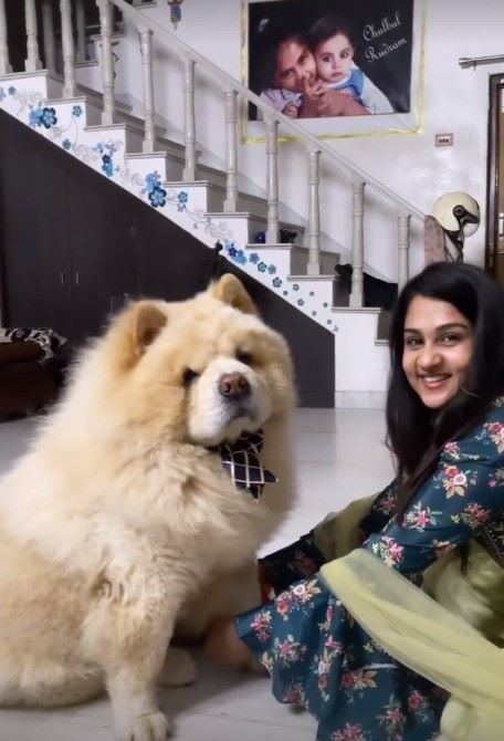 Dewangini Vyas with her pet dog Simba