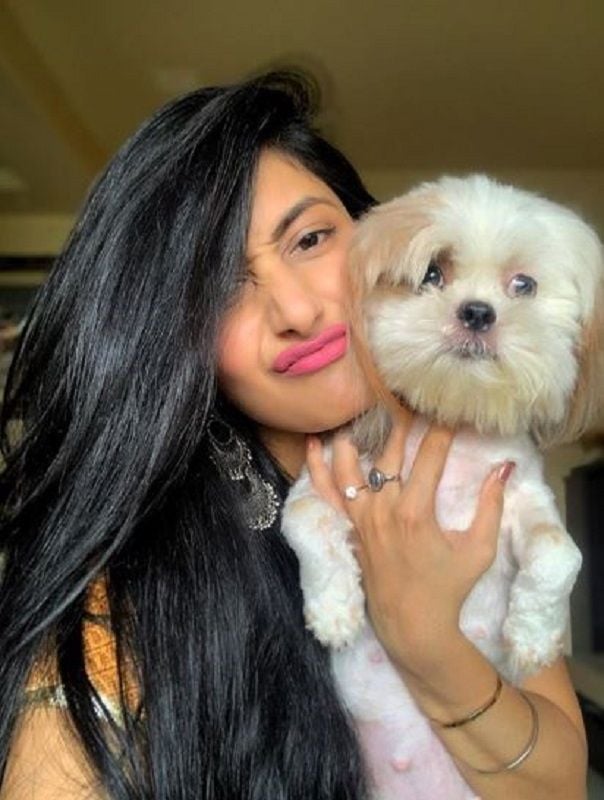 Dhanashree Verma With Her Pet Dog