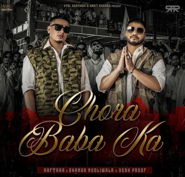 Dhanda Nyoliwala (left) and Raftaar on the poster of the Haryanvi song titled