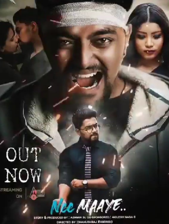 Dhanush Raj on the poster of the short film Nee Maaye