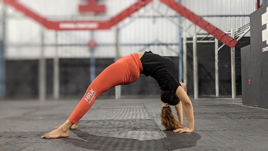 Dhanushree doing exercise