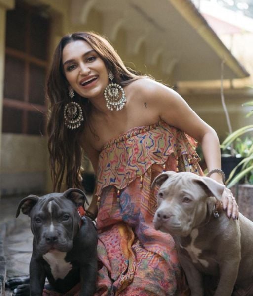 Dhanya Ramkumar with her pet dogs
