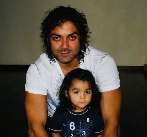 Dharam Deol during his childhood with his father