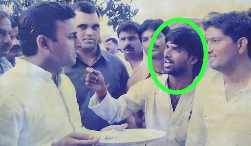 Dharmendra Solanki with Akhilesh Yadav