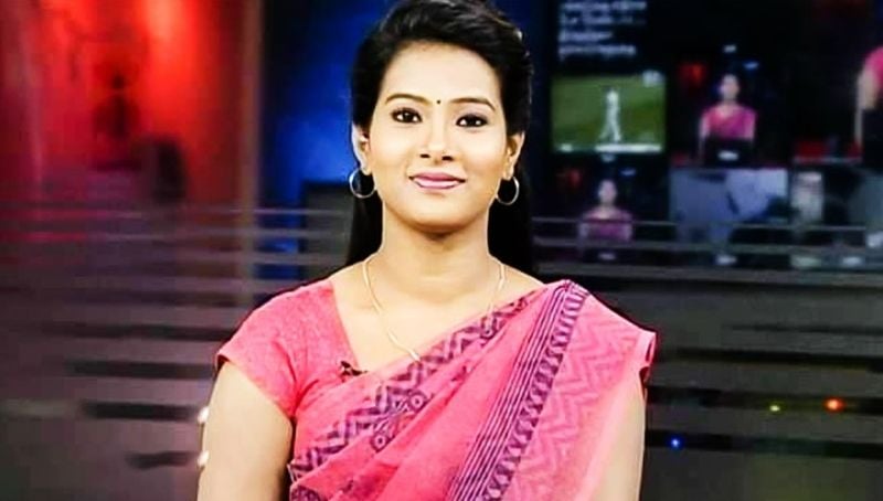 Dhivya Duraisamy as a news anchor