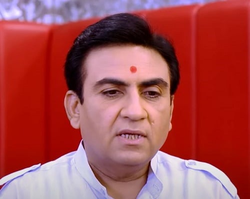 Dilip Joshi with a red tikka on his forehead