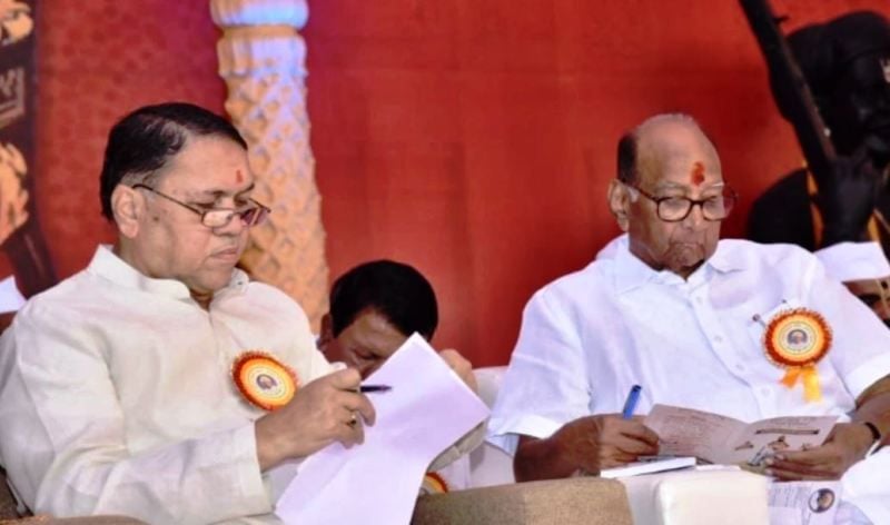 Dilip Walse Patil with NCP president Sharad Pawar