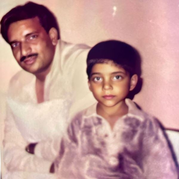 Dinesh Pratap Singh in his younger days with his son, Piyush Pratap Singh