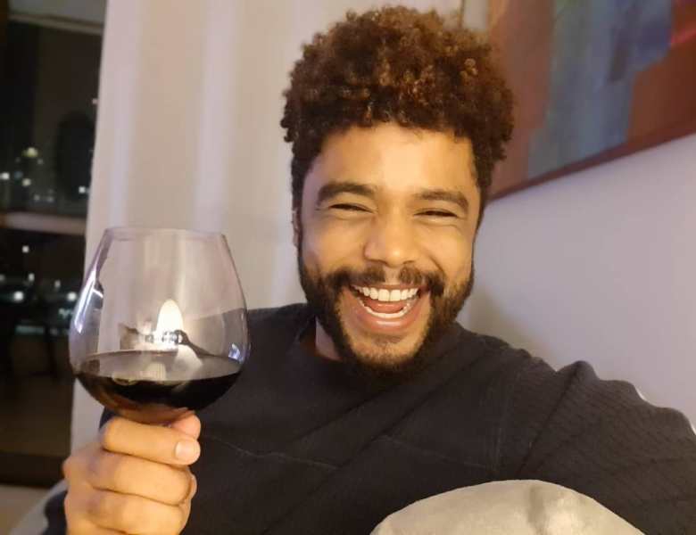 Diogo Almeida enjoying his alcoholic drink