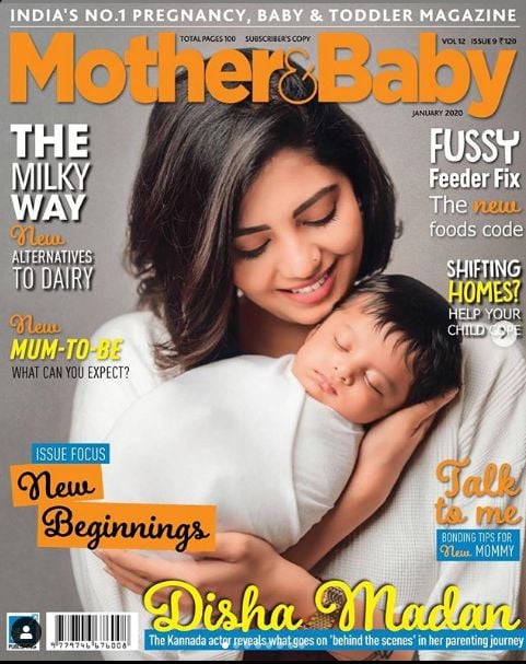 Disha Madan on the cover of Mother &amp; Baby magazine