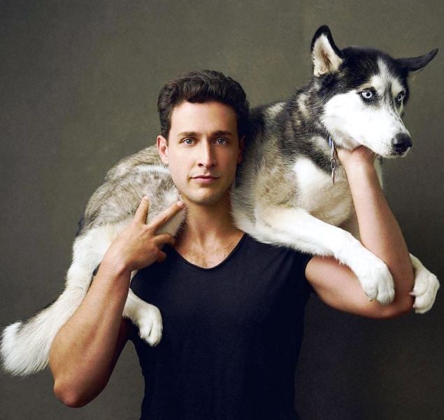 Doctor Mike with his husky named Roxy