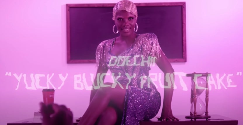 Doechii in a still from the song Yucky Blucky Fruitcake