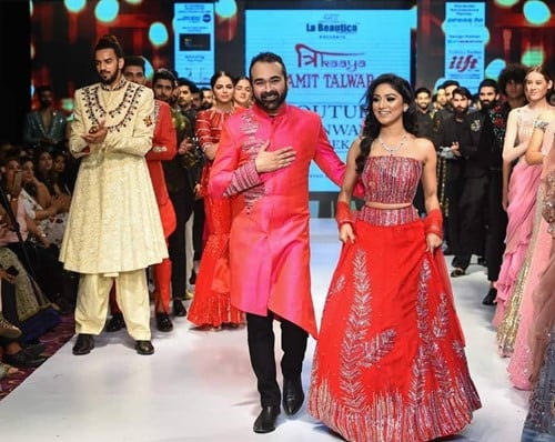 Donal Bisht with the designer Amit Talwar