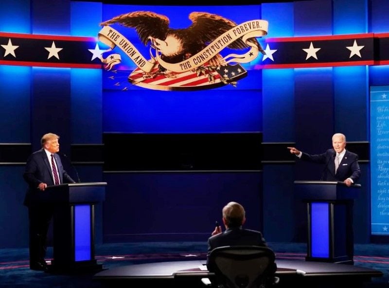 Donald Trump and Joe Biden during a debate before the 2020 Presidential elections