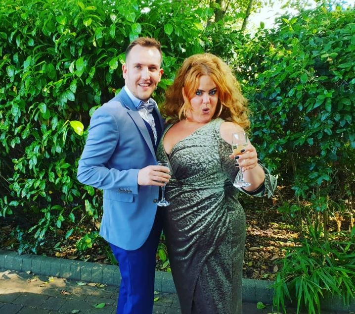 Donna Preston enjoying her drinks at a party