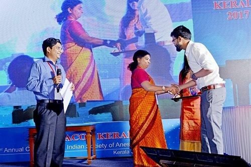 Dr Kumar B.G being awarded