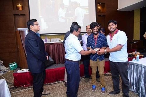 Dr Kumar B.G receiving an award