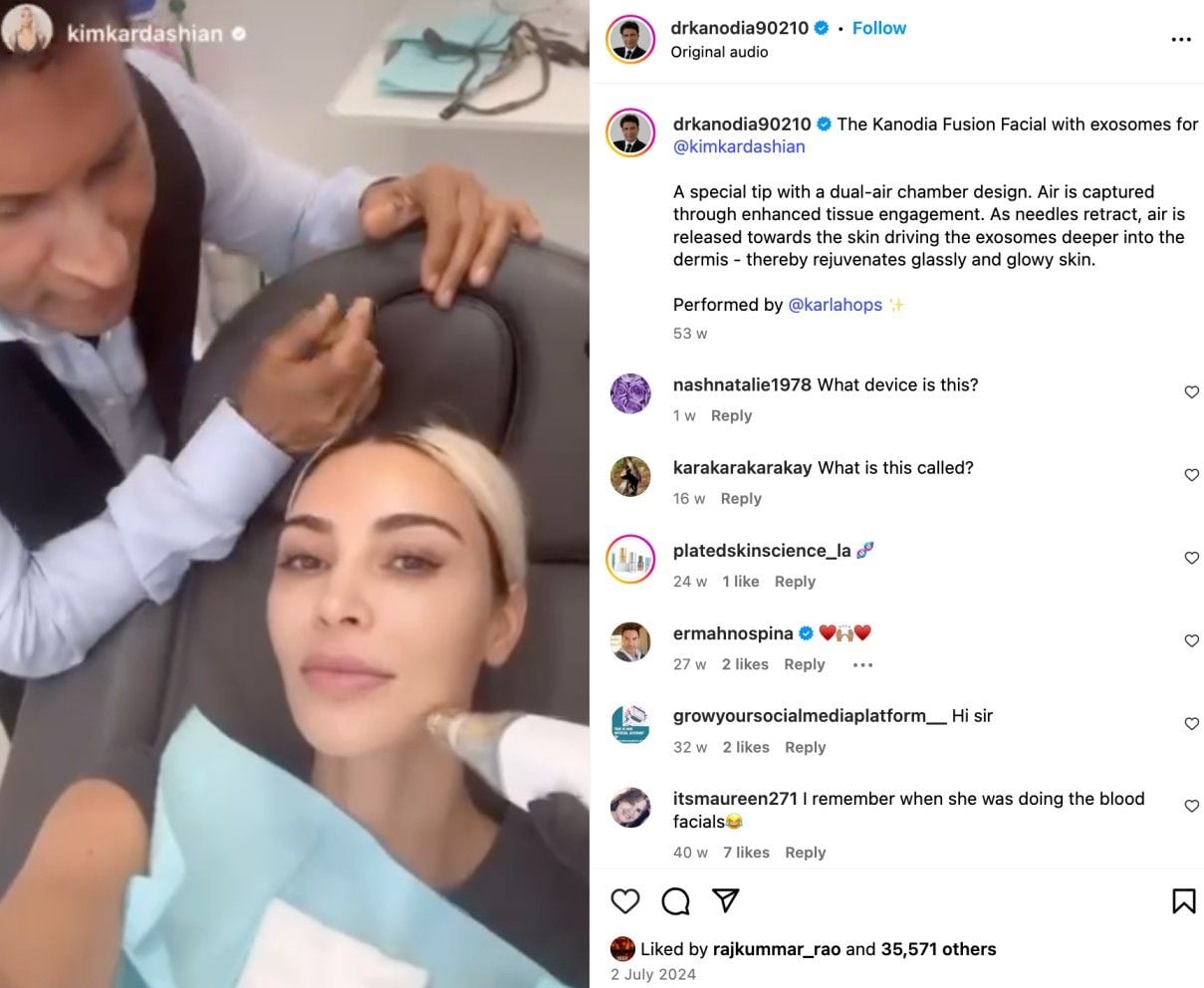 Dr Raj Kanodia, while giving treatment to Kim Kardashian