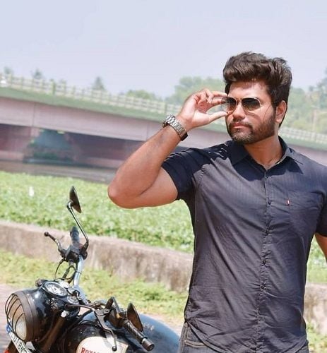 Dr Robin Radhakrishnan with his motorcycle