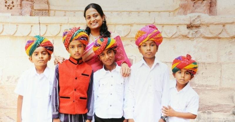 Dr. Kriti Bharti with rescued children