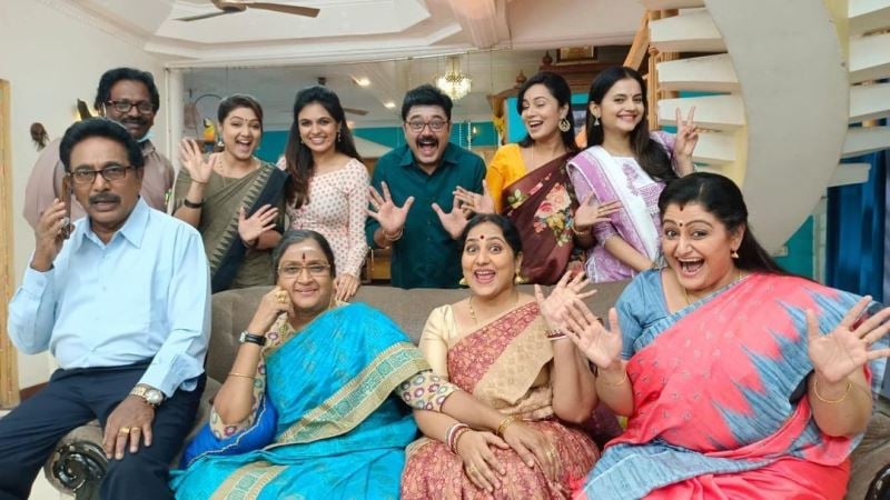 Dr. Sharmila on the sets of TV serial Roja