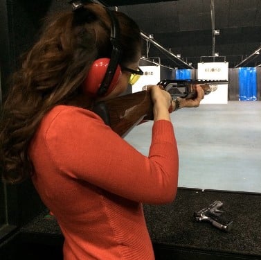 Drenusha Latifi while practicing shooting