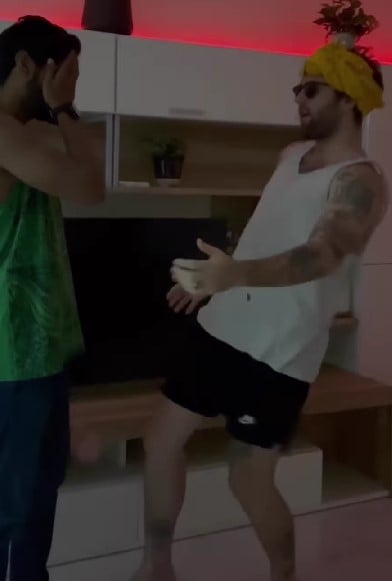 Drew Hicks while dancing to a Bhojpuri song