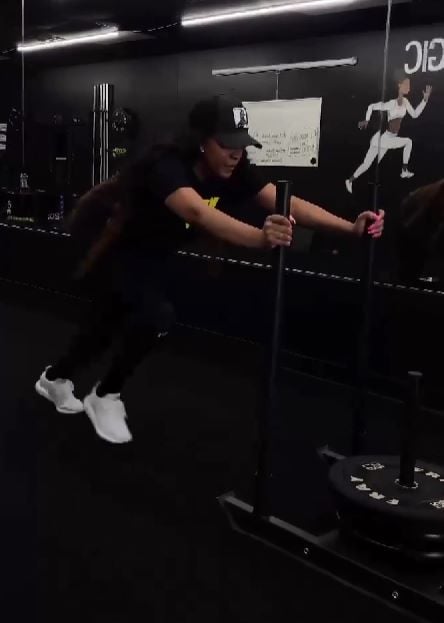 Drew Sidora working out at the gym