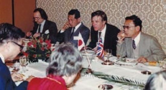 Duncan Haldane (sitting extreme left) while he was in Japan