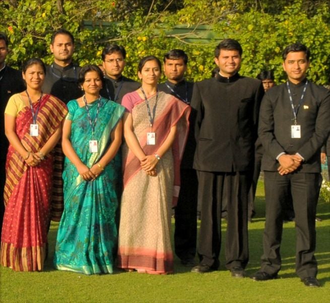Durga Shakti Nagpal (extreme left) with her fellow IAS officers