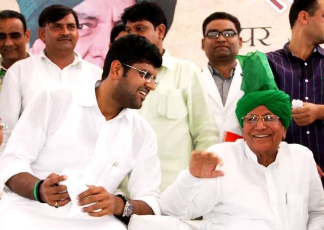 Dushyant Chautala with his grandfather Om Prakash Chautala