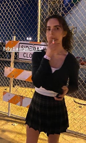Dylan Gelula smoking