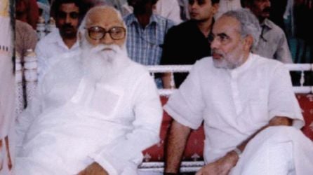 Early photo of Nanaji Deshmukh and Narendra Modi