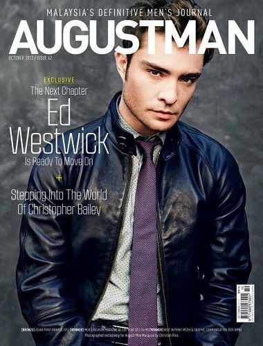 Ed Westwick featured on the cover of August Man magazine