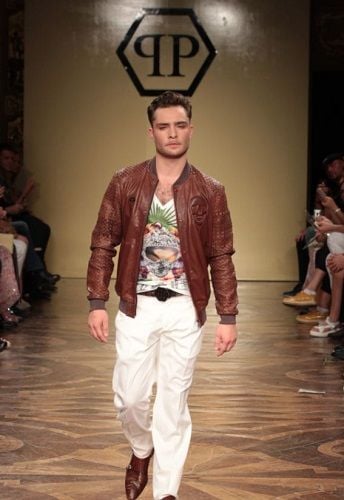 Ed Westwick walking the ramp
