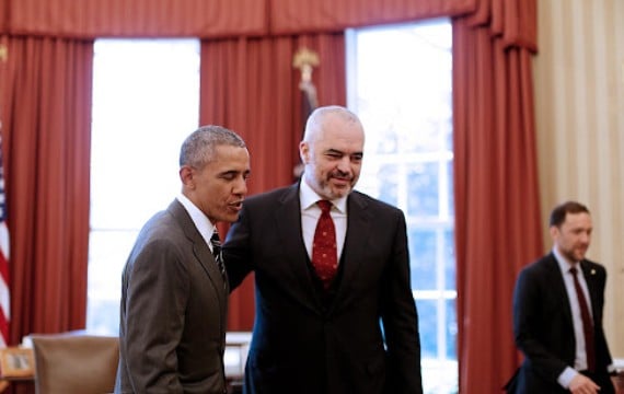 Edi Rama with Barack Obama