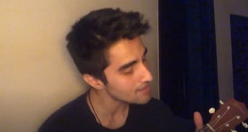 Eklavey Kashyap playing the guitar