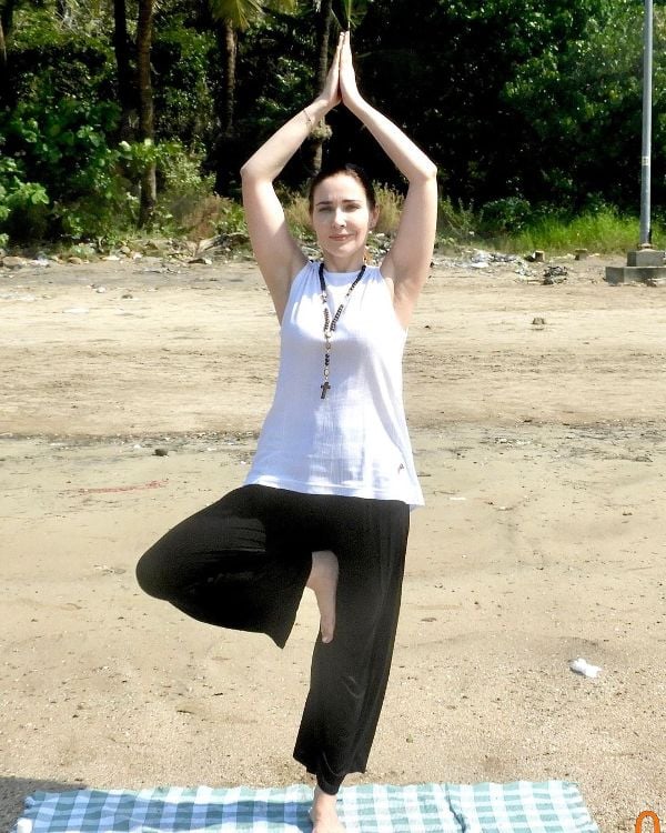 Elena Tuteja while practicing yoga