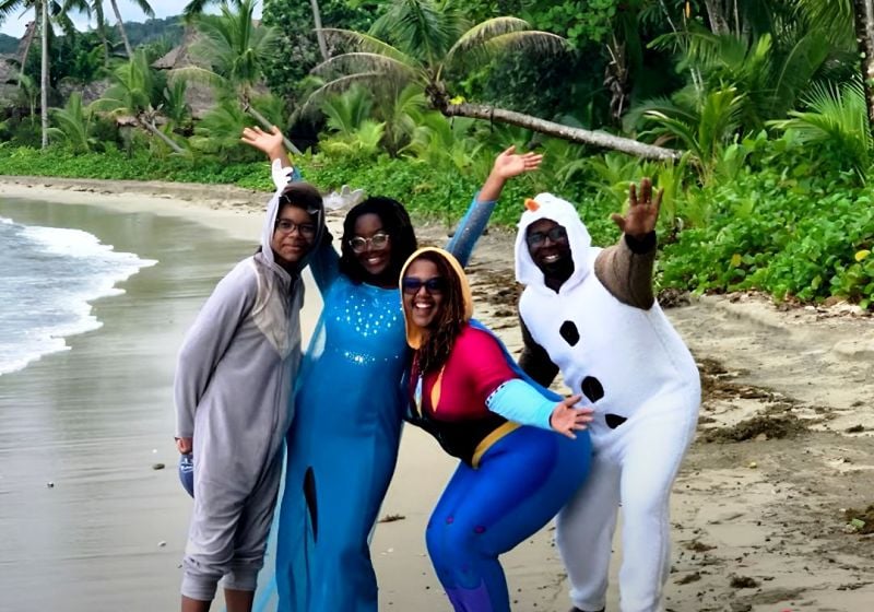 Elijah and his family’s first themed Christmas photoshoot, taken in 2019